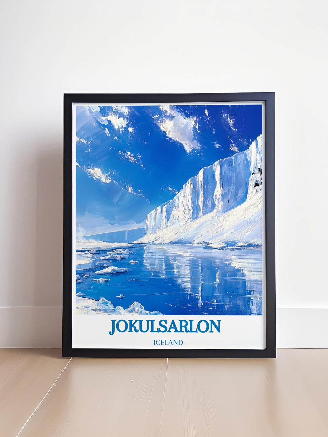 Vatnajokull glacier wall art capturing the expansive ice fields and intricate crevasses ideal for an office or study