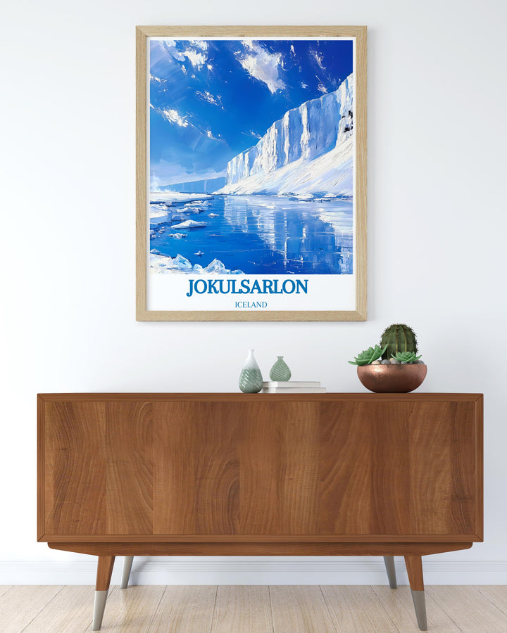 Artistic representation of the Blue Lagoon in Iceland, perfect for a spa or bathroom setting with its calming water scenes