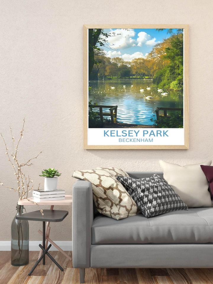 Beckenham canvas art depicting the lush landscapes and recreational charm of a beloved South London park