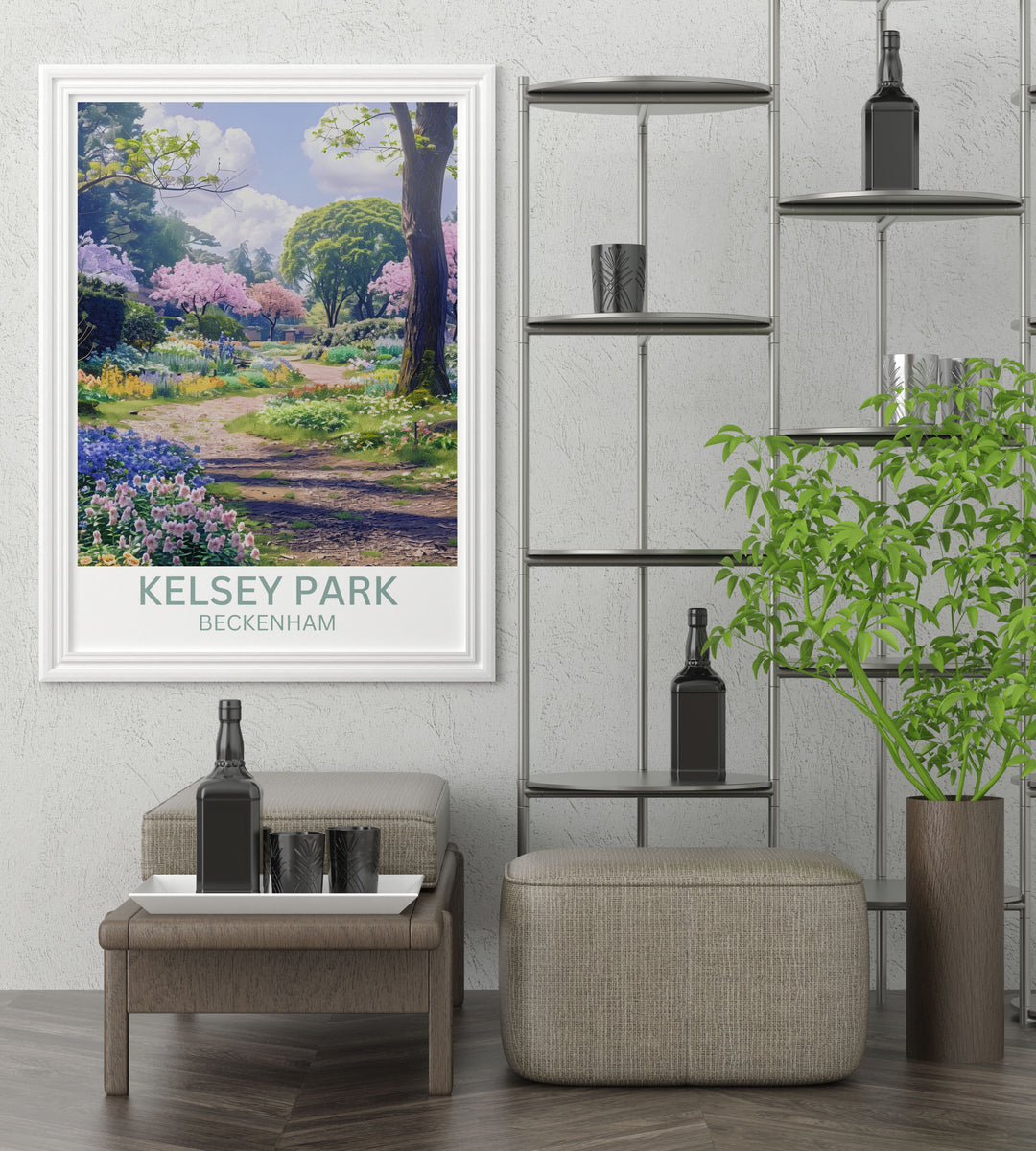 Beckenham park canvas featuring summer blooms in Kelsey Parks Ornamental Gardens ideal for brightening up living spaces
