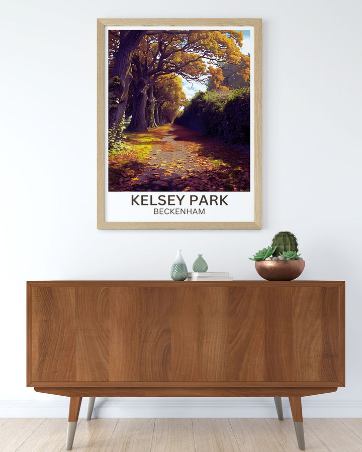 Beckenham custom prints featuring the tranquil lakes and bustling bird life of Kelsey Park perfect for wildlife enthusiasts