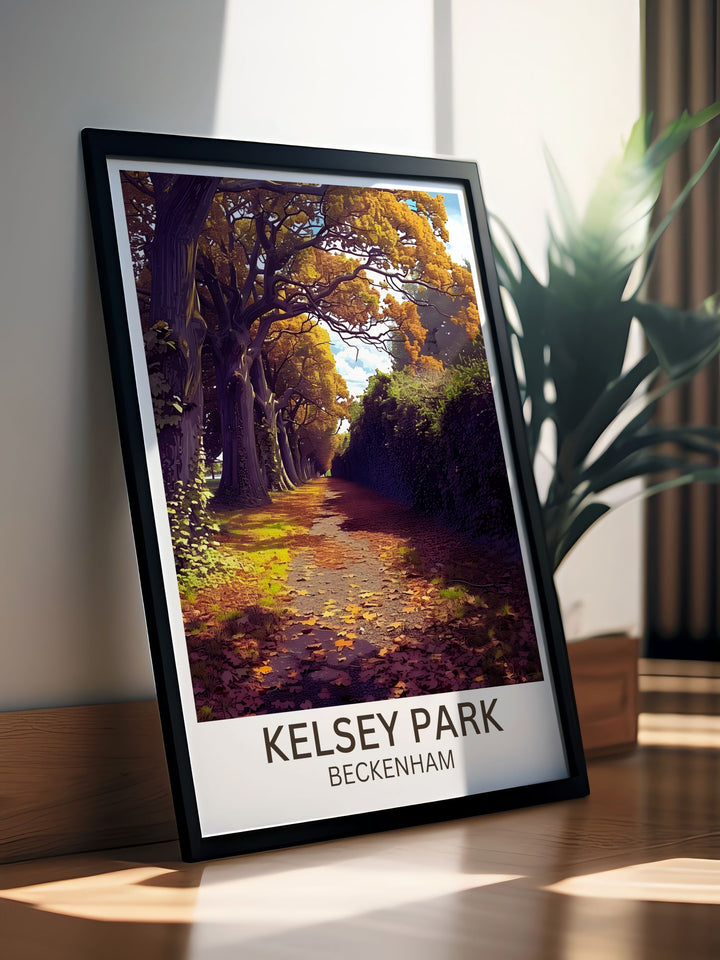 Beckenham prints capturing the essence of Kelsey Park with detailed depictions of its ponds and wildlife areas ideal for nature lovers