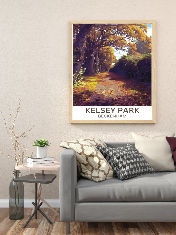 Canvas art of Kelsey Park during spring with blooming flowers and vibrant greenery perfect for refreshing your wall decor