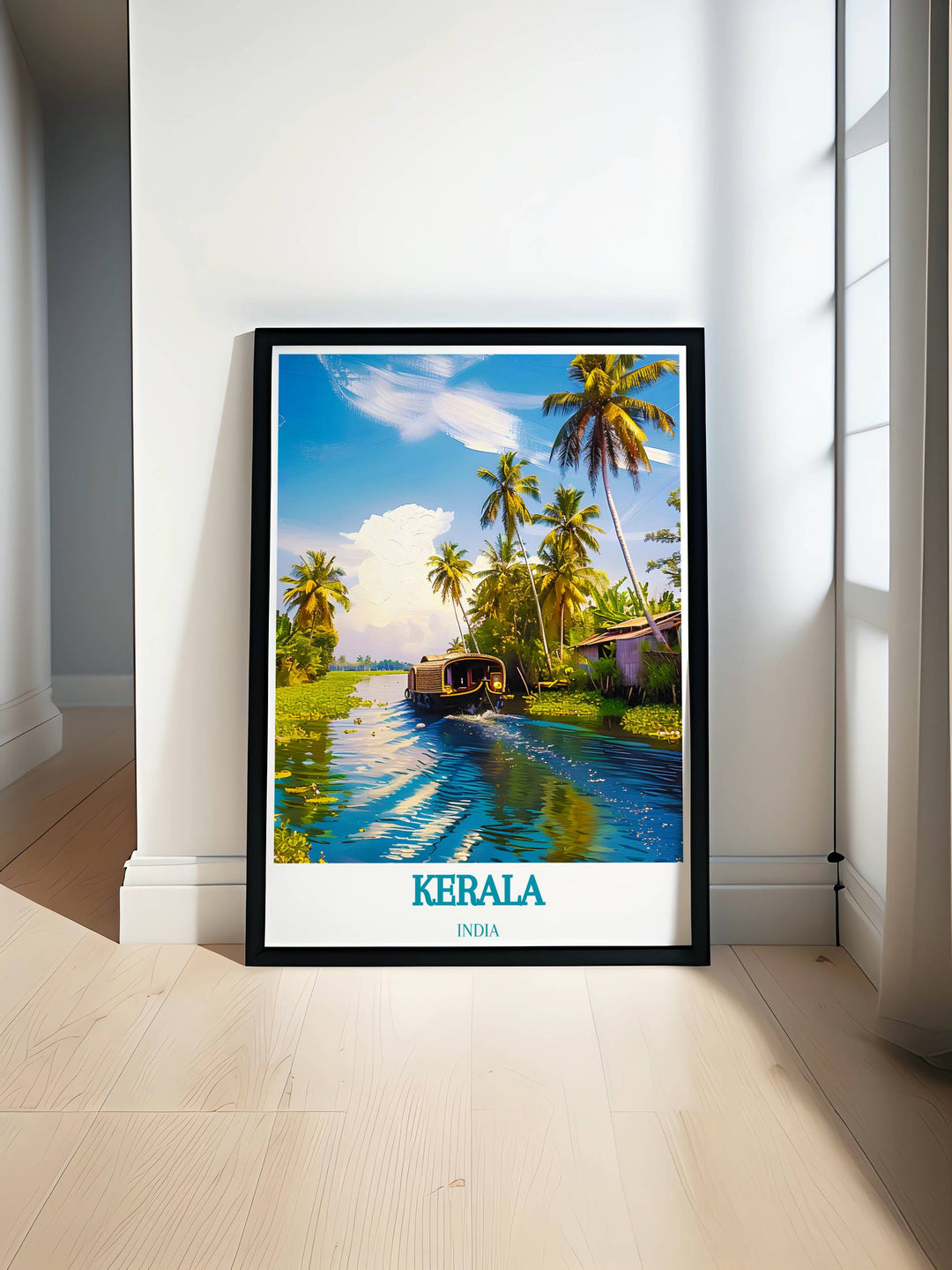 Kerala gallery wall art featuring lush landscapes of the Western Ghats and vibrant scenes from South India perfect for cultural enthusiasts