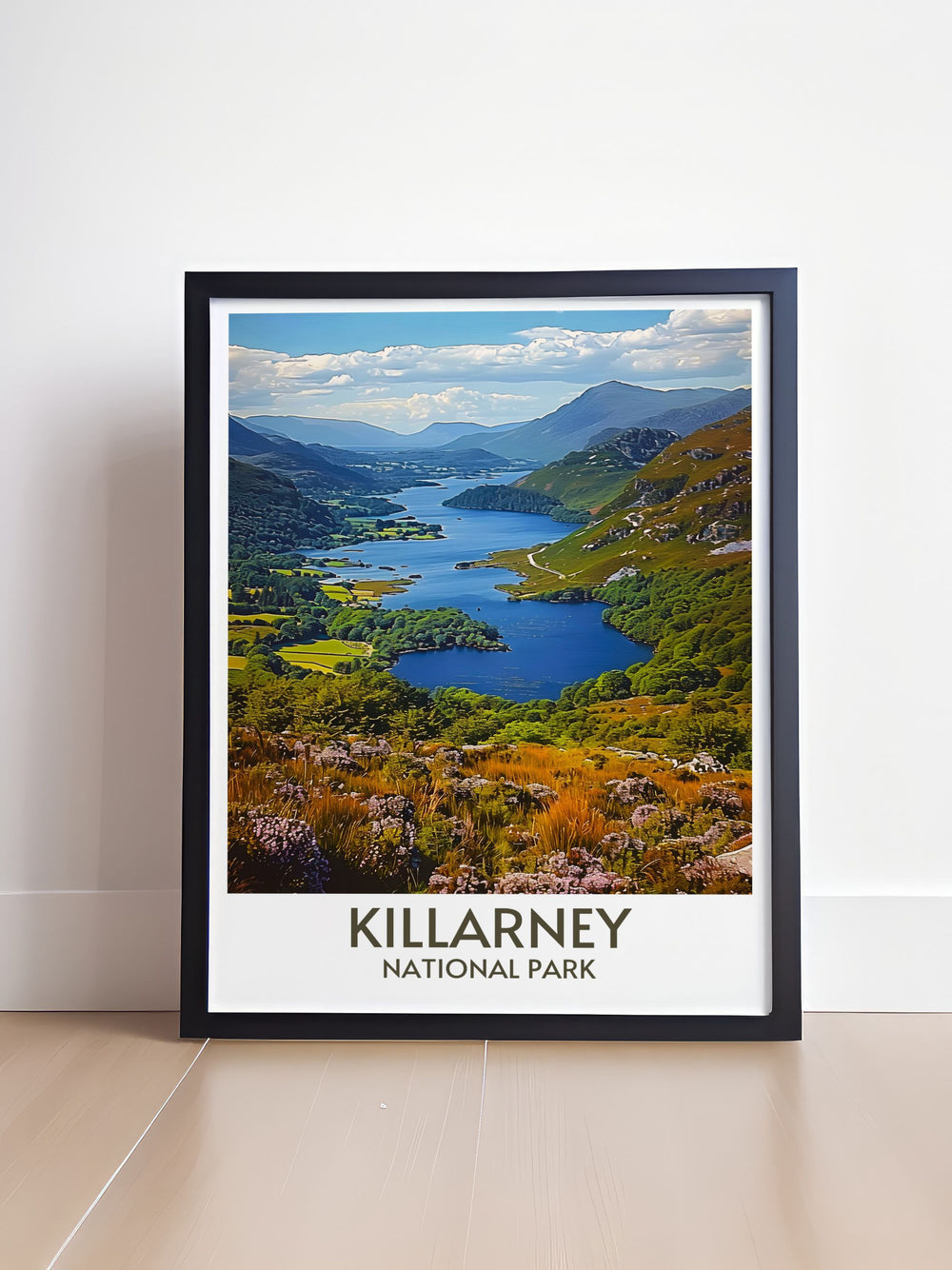 Home decor featuring the panoramic Ladies View in Killarney, ideal for those seeking a tranquil setting in their living space