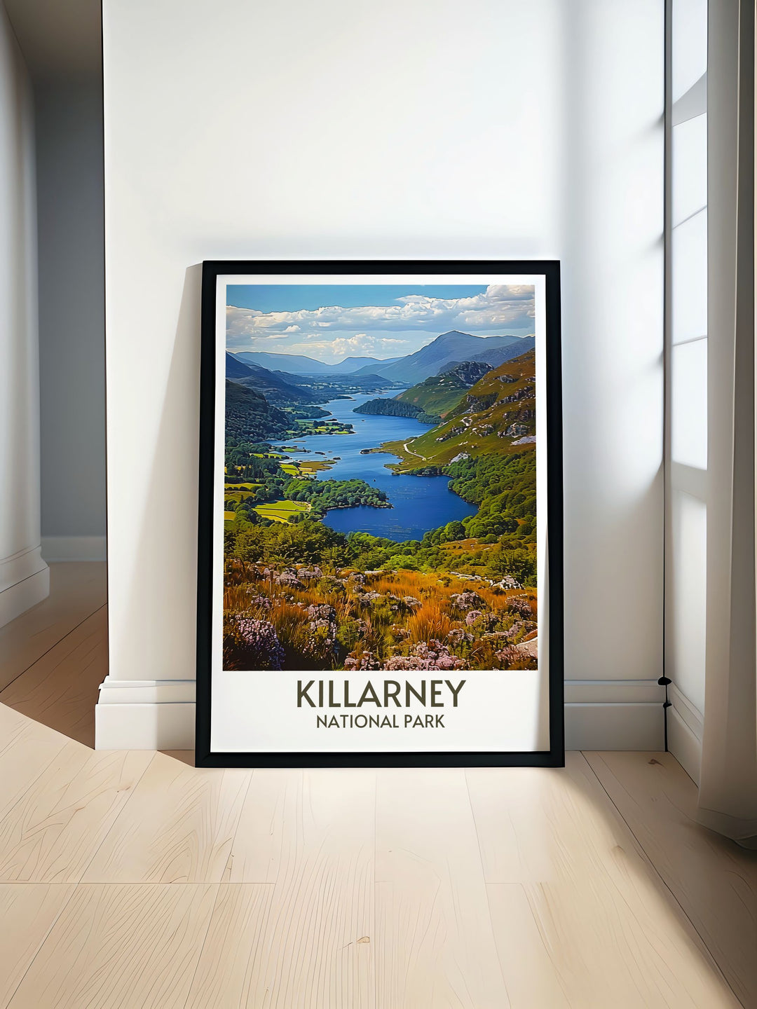 Fine art print of Killarney National Park showcasing Irelands lush landscapes and historic landmarks perfect for nature enthusiasts