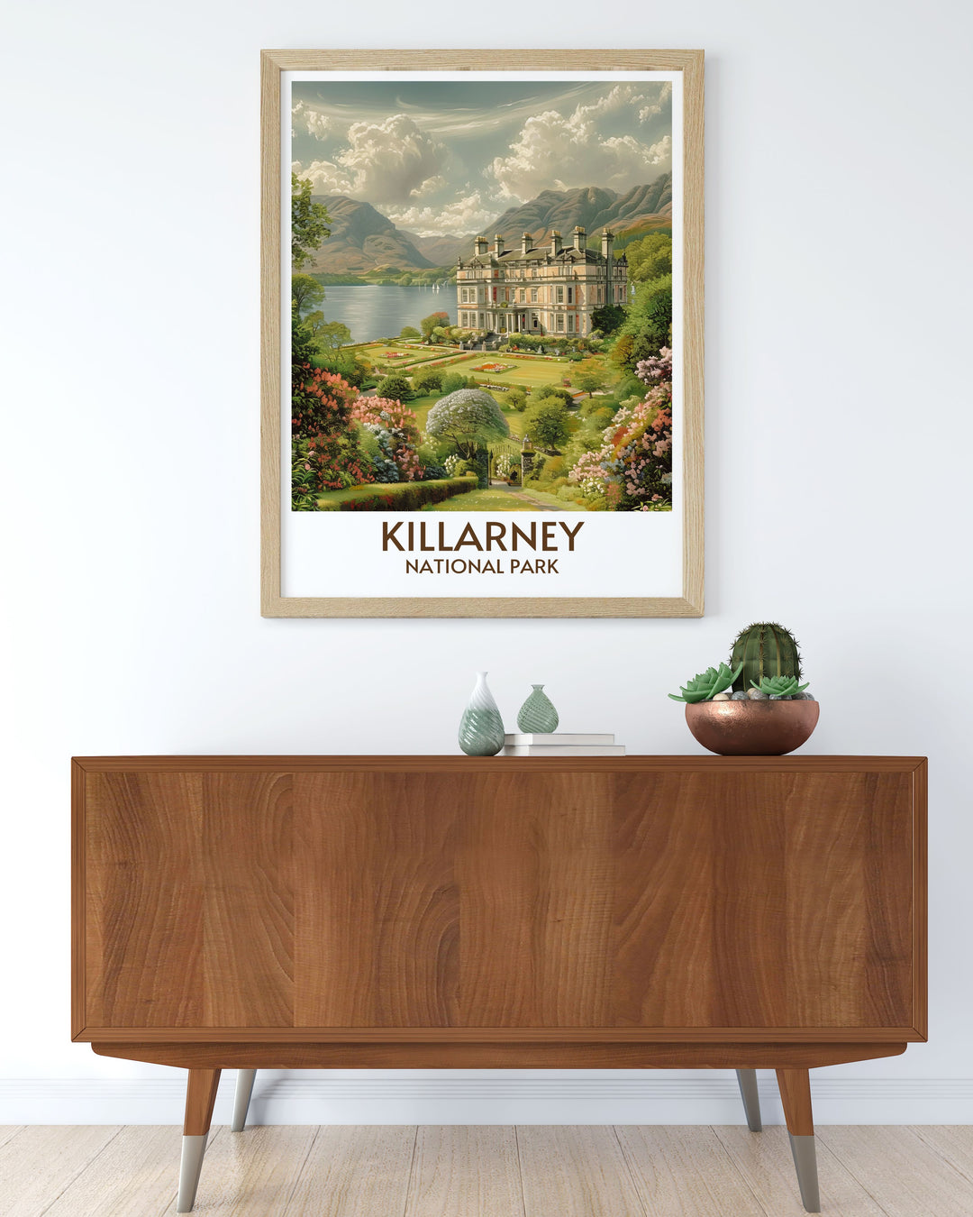 Framed art of the pathways through Killarney National Park, highlighting the tranquility and natural beauty of the Irish countryside.