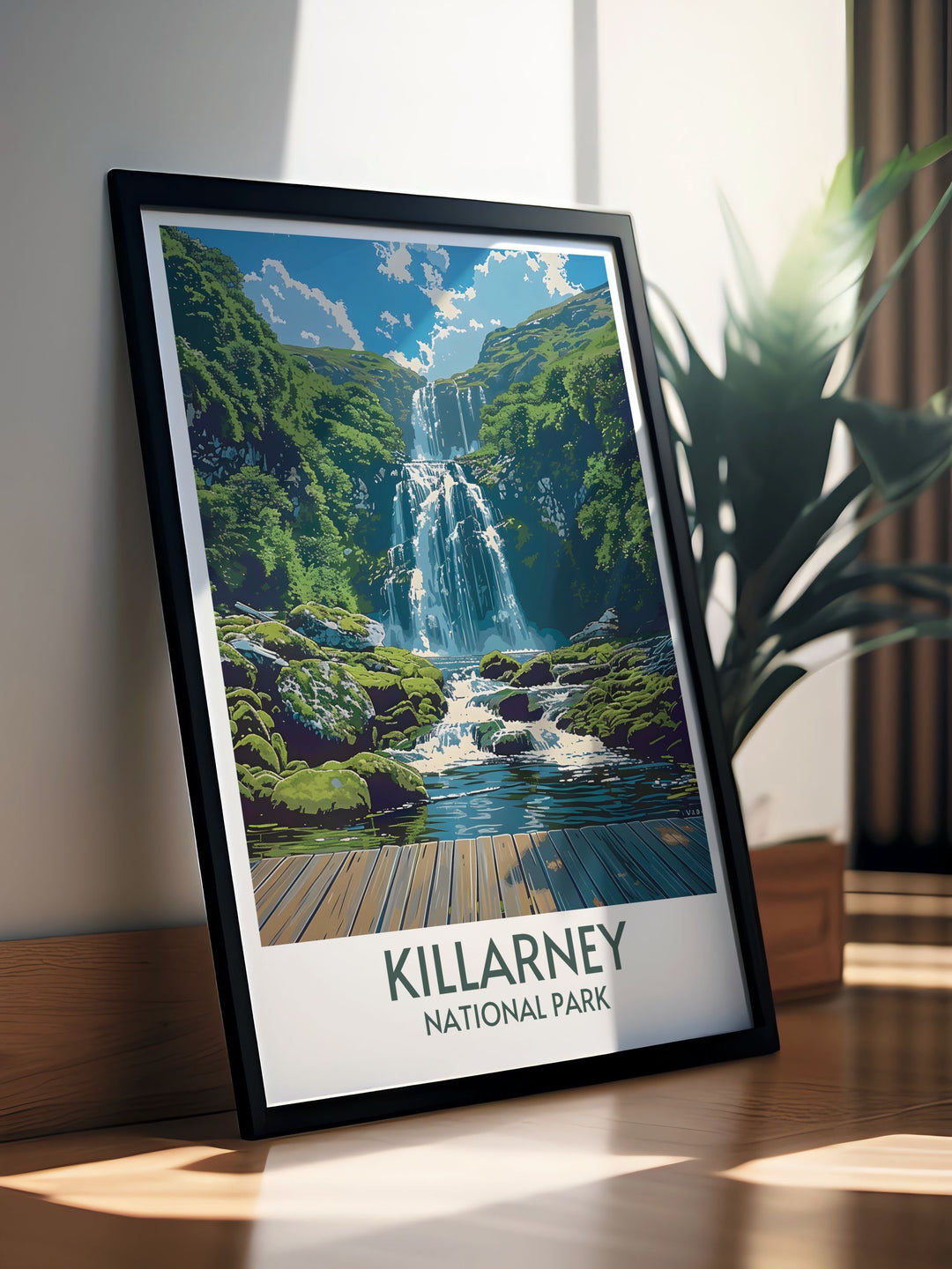 Vintage style travel poster of Killarney, capturing the essence of Irish landscapes and cultural heritage.