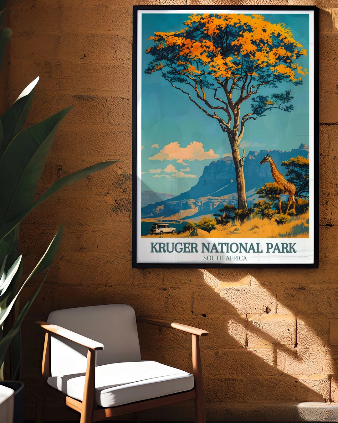 Showcasing the vast savannah, this poster depicts the open landscapes and rich biodiversity of Africa. Perfect for wildlife lovers and travelers, this artwork offers a glimpse into the heart of the African wilderness.