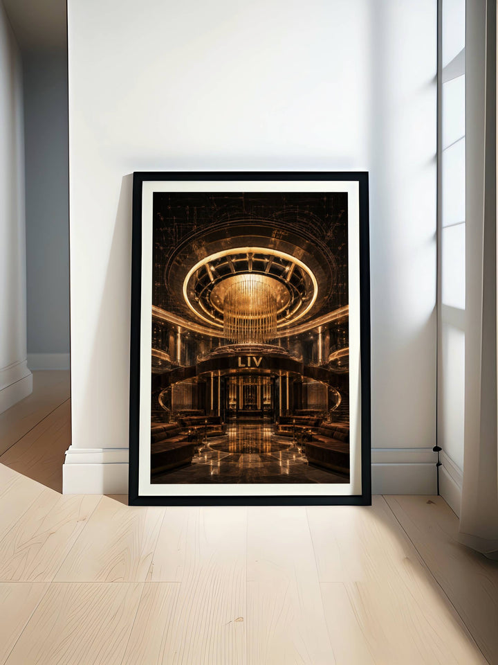 Luxury LIV Miami poster by Map Your Dreams showcasing the symmetrical amphitheater balconies and clean modernist geometry.