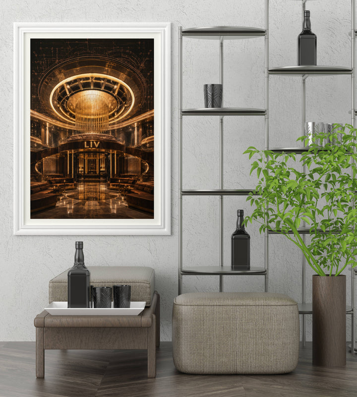 Museum-grade satin-matte art print of the legendary LIV Miami interior for modern home studio and luxury living room decor.