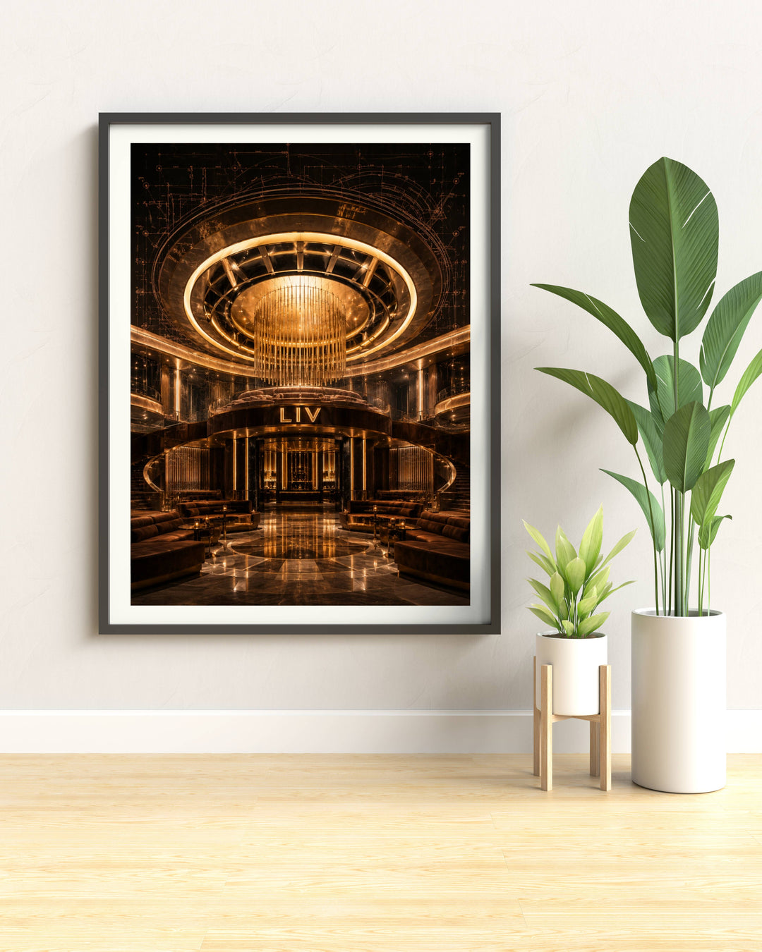 A masterpiece of luxury hospitality design by Map Your Dreams, balancing dark indigo structures with precise rose gold lines.