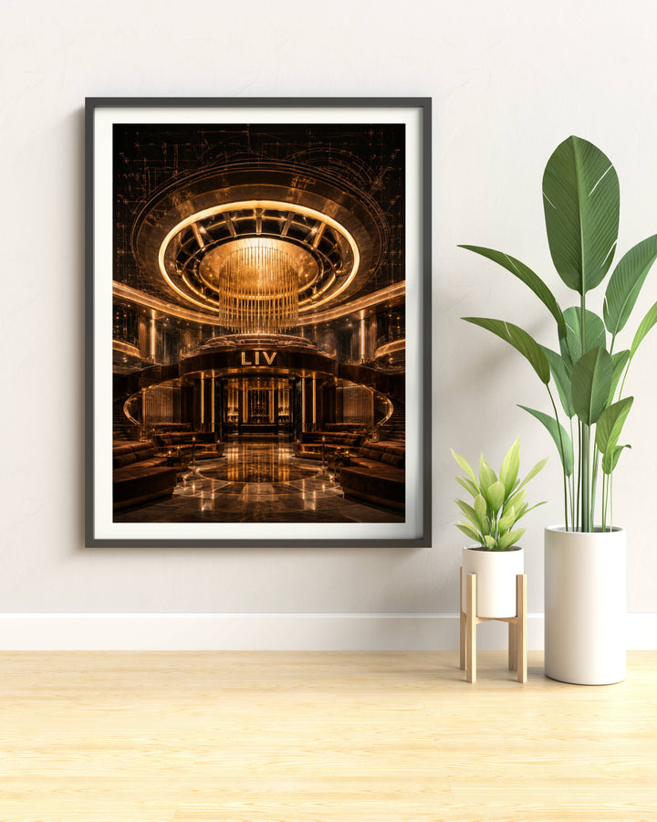 A masterpiece of luxury hospitality design by Map Your Dreams, balancing dark indigo structures with precise rose gold lines.