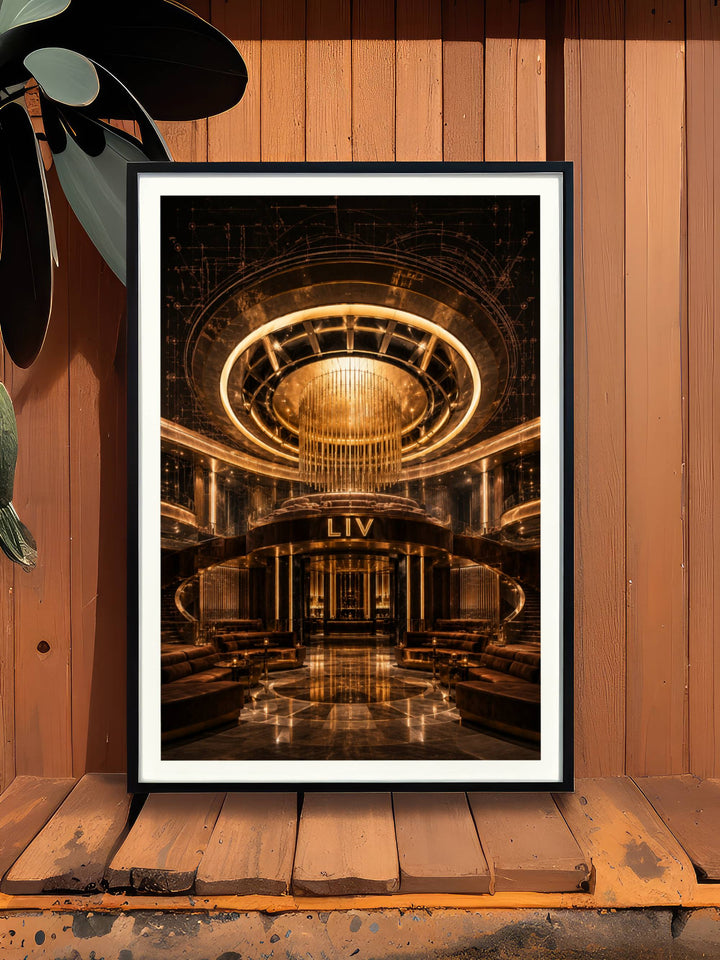 Shop Map Your Dreams for premium club posters like this LIV Miami architectural dome print on heavyweight archival paper.
