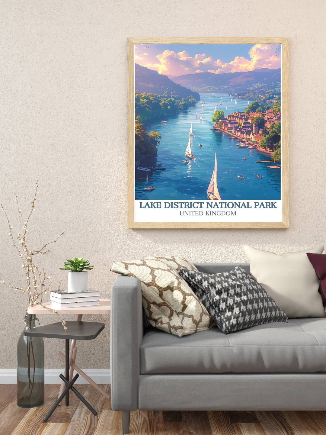 Gallery wall art capturing the expansive countryside of the Lake District, ideal for those who appreciate panoramic natural scenes.
