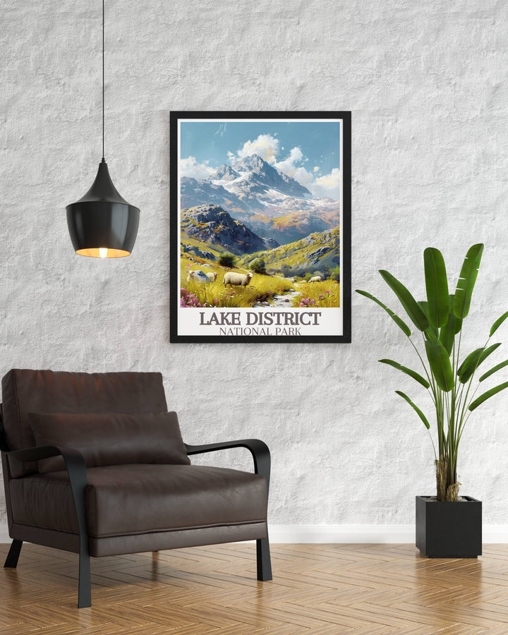 Framed print of Skiddaw fells, showcasing the majestic fells and lush landscapes of the Lake District.