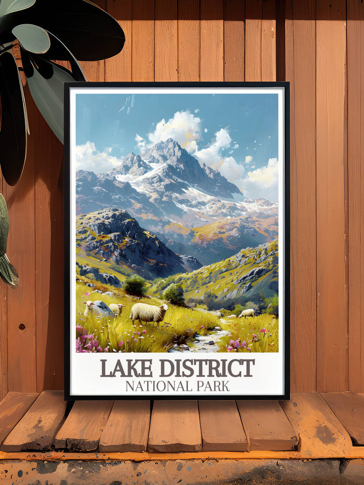 Over Water Lake print, offering a picturesque view of one of Lake Districts serene lakes, perfect for peaceful interior themes.