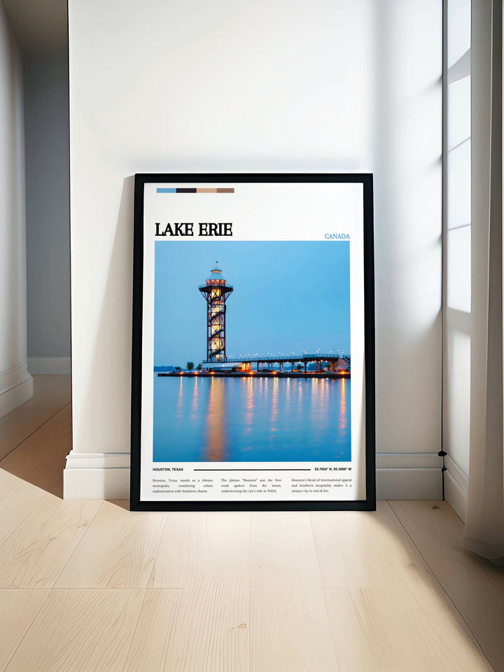 "Vivid Lake Erie art print capturing the shimmering waters and scenic coastline, perfect for enhancing room decor