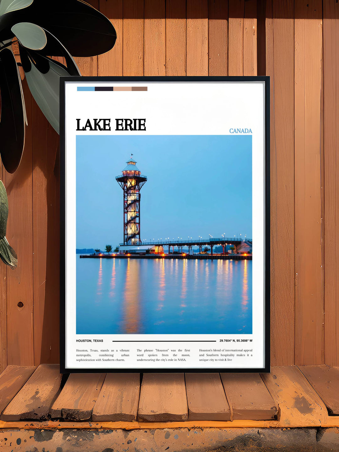 Personalized gift featuring a custom print of Lake Erie, perfect for anniversary or birthday gifts celebrating the lake.