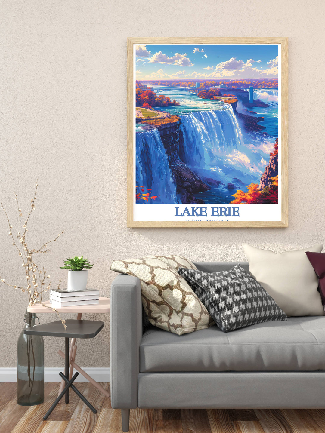 High quality print capturing the serene sunrise over Lake Erie, suitable for offices or living spaces seeking calm vibes.