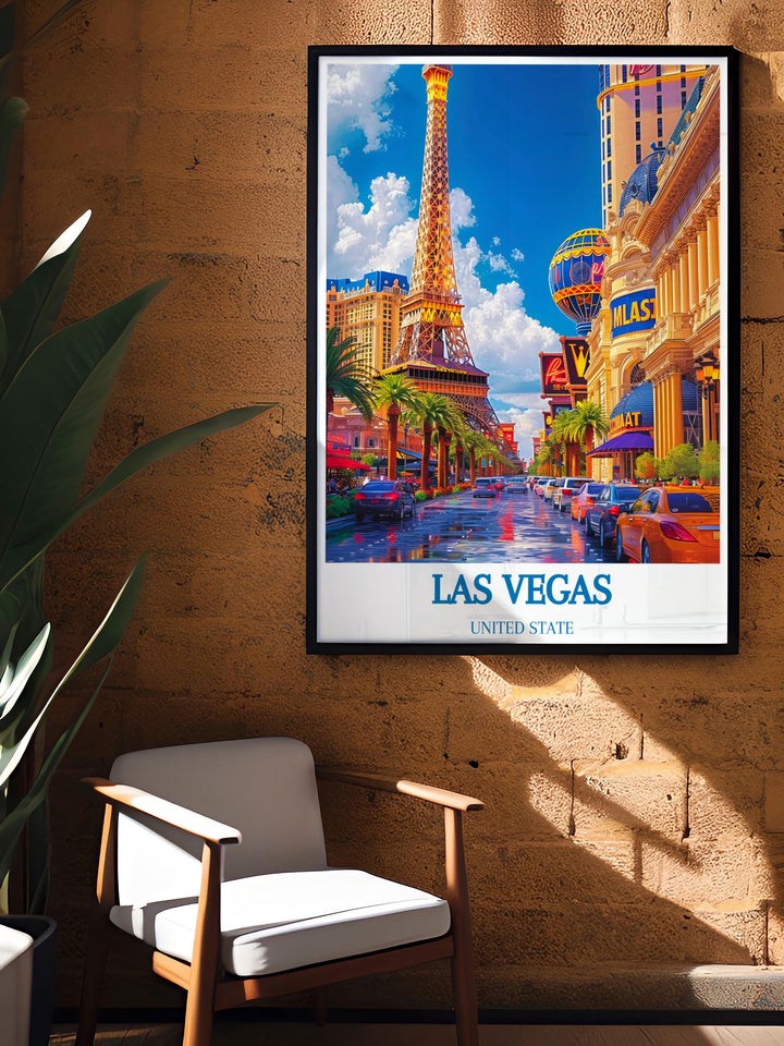 Las Vegas themed home decor that captures the citys famous attractions, perfect for gifting to Las Vegas enthusiasts.