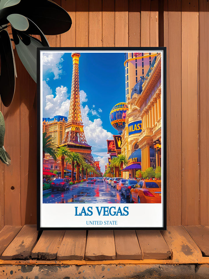 Travel print of the USA highlighting Las Vegas as a key destination, great for those planning their next adventure.