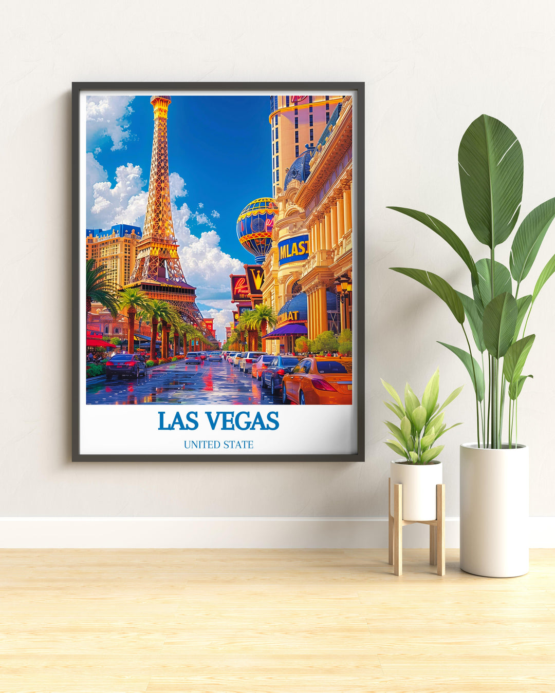USA canvas art depicting the diverse landscapes of America, including the energetic Las Vegas cityscape, great for national enthusiasts.