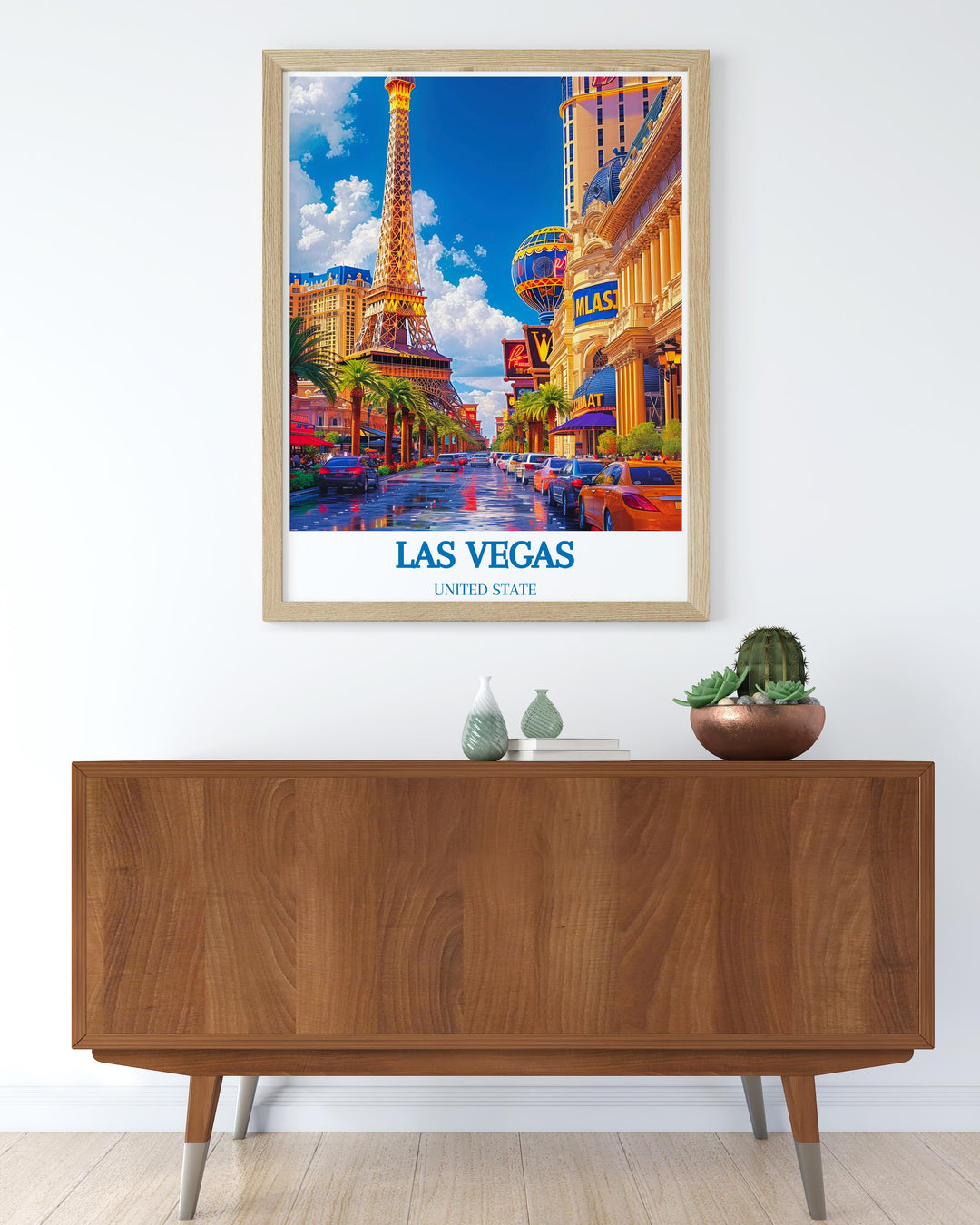 United States travel poster capturing the essence of Las Vegas, perfect for decorating a travel lovers home or office.