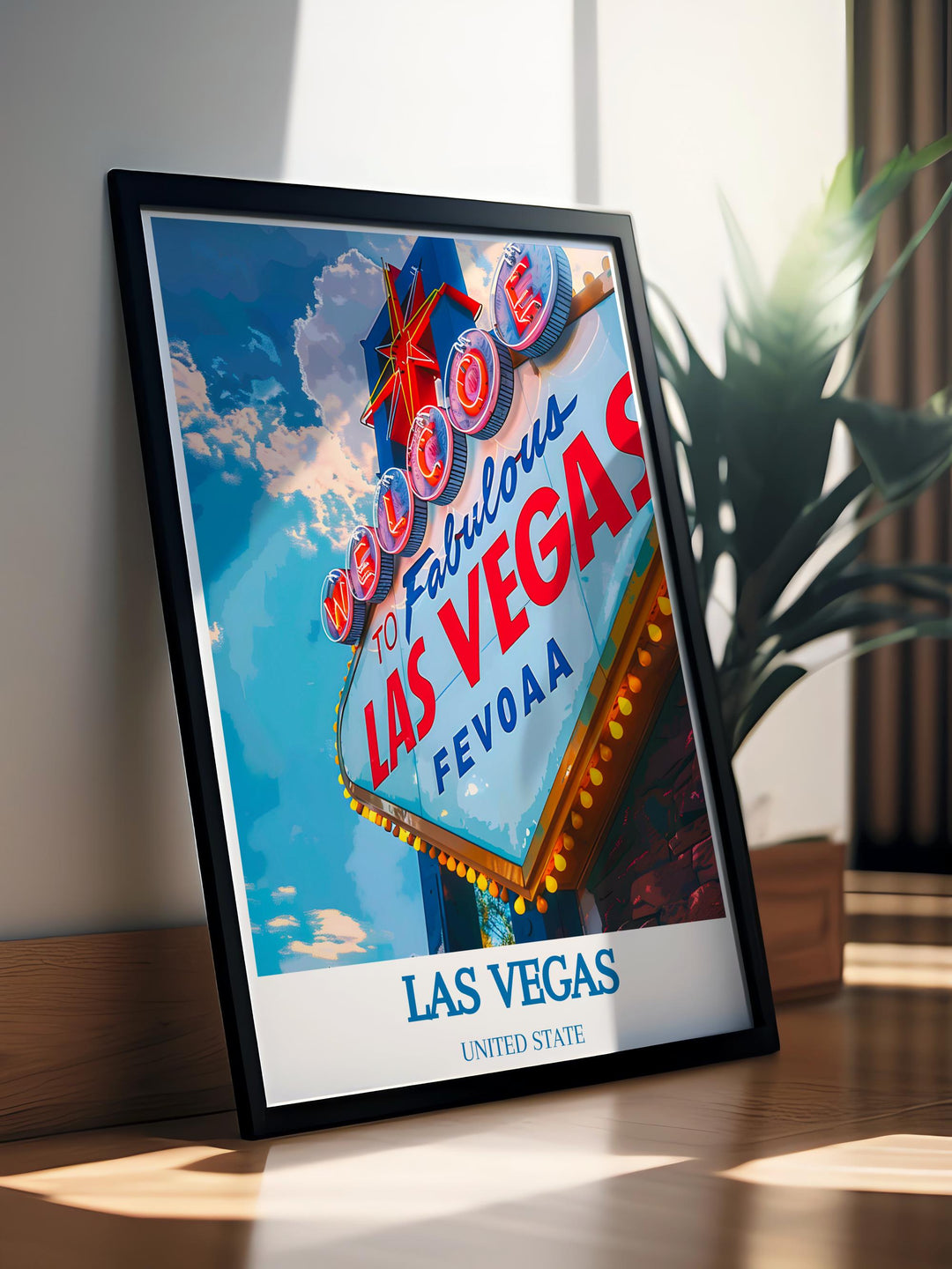 USA travel poster featuring Las Vegas, encouraging exploration and adventure across the nation.