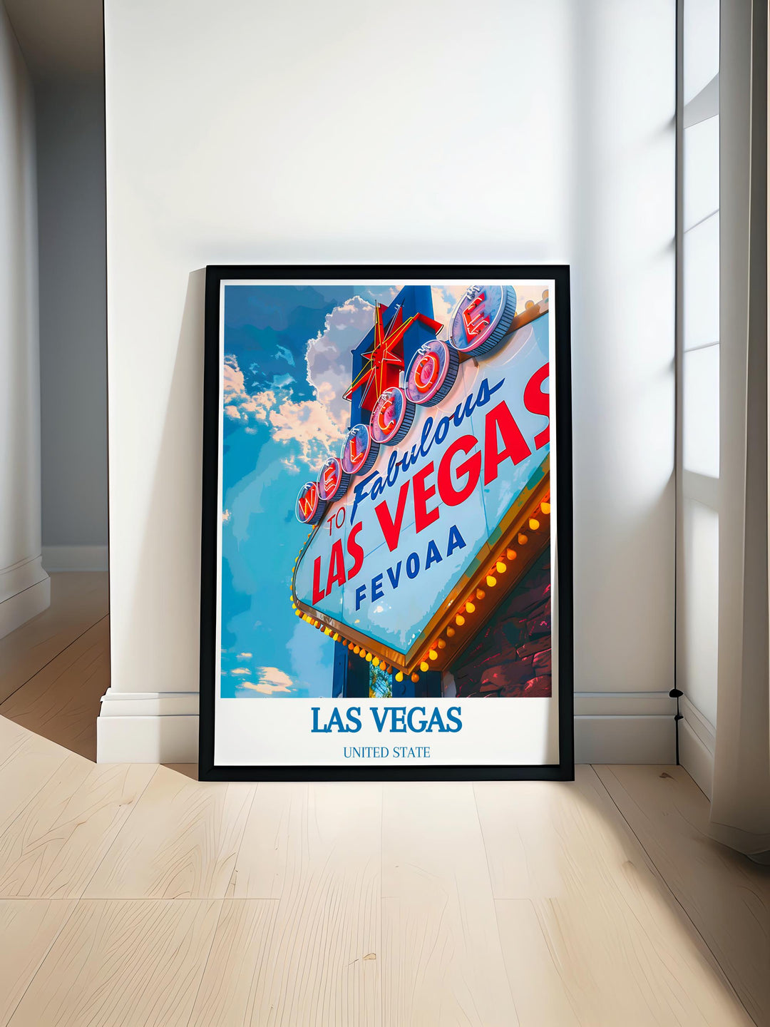Modern wall decor featuring Las Vegas, perfect for adding a contemporary urban vibe to any interior design.