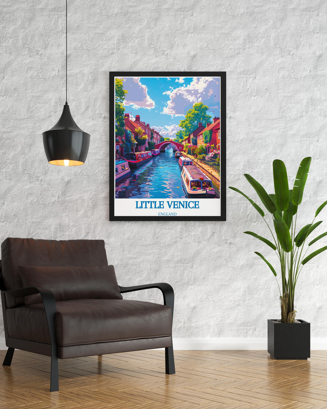 Vibrant summer scene of Regents Canal, perfect for those looking to add a seasonal touch to their decor.