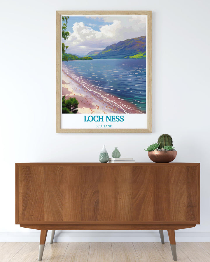 Artwork of Dores Beach at sunset, offering a peaceful scene that enhances the beauty of any space.