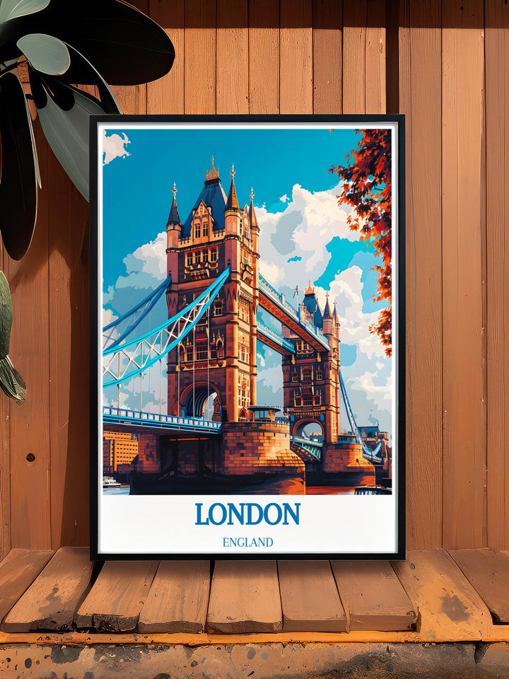 Framed vintage art of Londons historical sites, perfect for adding a touch of nostalgia to your decor.