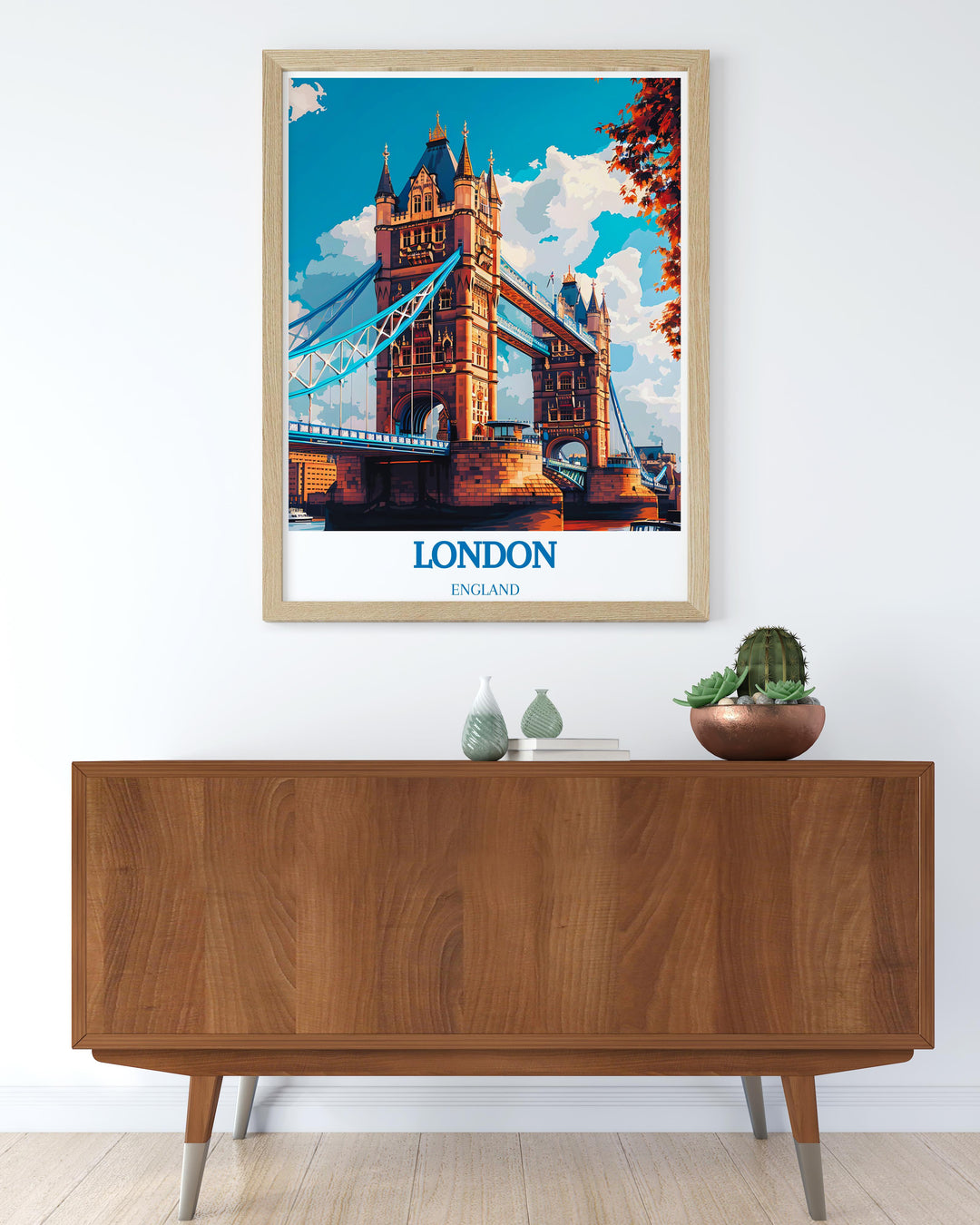 Vintage London travel poster, offering a glimpse into the citys past with a stylish, artistic flare.