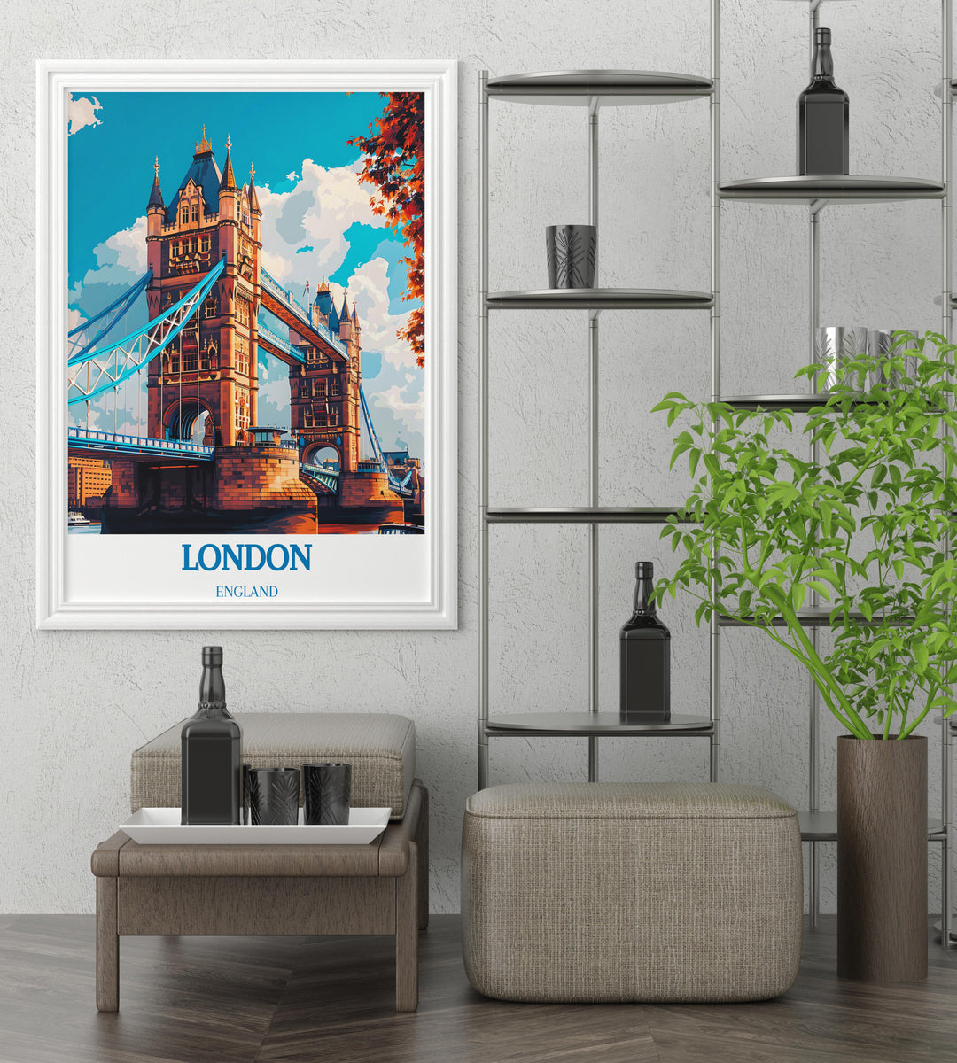 Custom print of Clissold Park, personalized to fit the aesthetic of any room or office space.