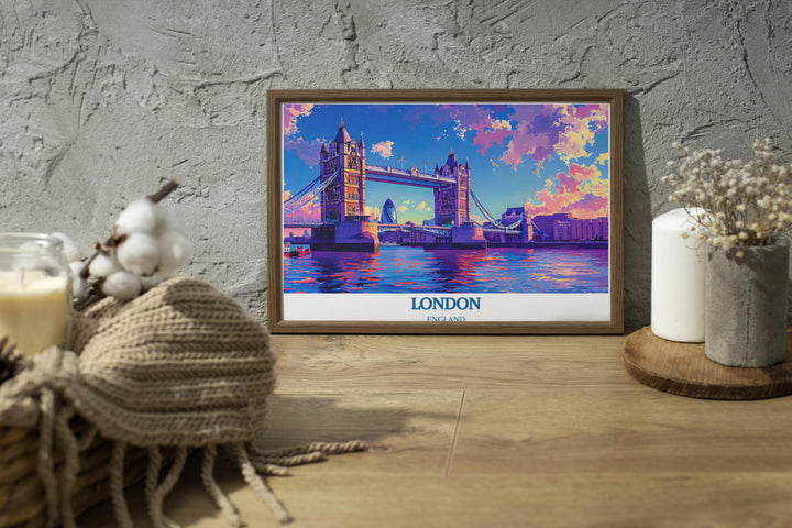 Canvas art of Tower Bridge, showcasing the iconic structure in a modern artistic rendition.
