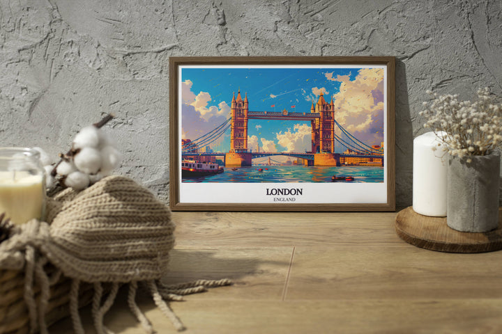 Contemporary canvas print depicting Tower Bridge, a perfect blend of modern art and historical architecture.