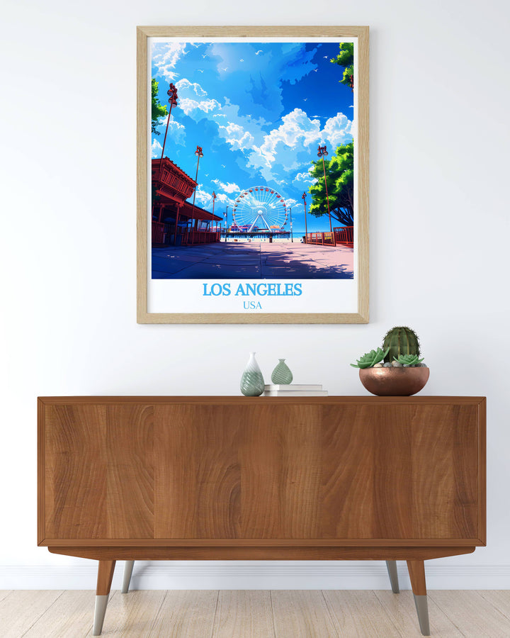 Gallery wall art featuring the diverse and dynamic scenes of Los Angeles, from cityscapes to coastal views.