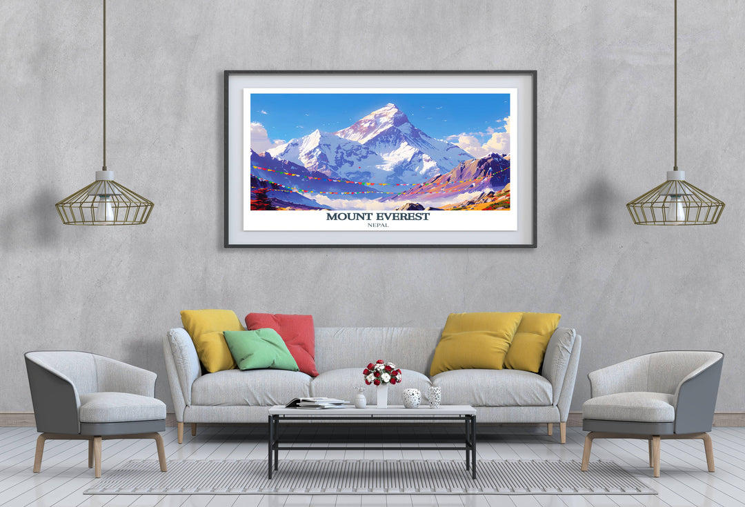 Nepal prints featuring a panoramic view of Everest from Kala Patthar, ideal for mountaineering enthusiasts.