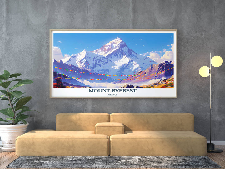 Kala Patthar viewpoint art print, offering a spectacular view of Everests peak at sunset.
