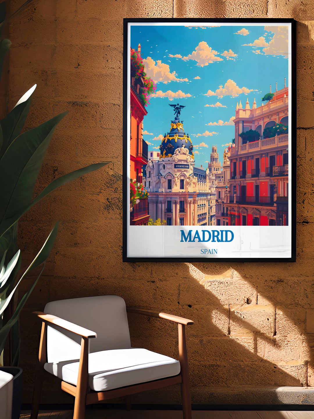 Customizable art print of a Madrid landmark, perfect for personalizing your gallery wall.