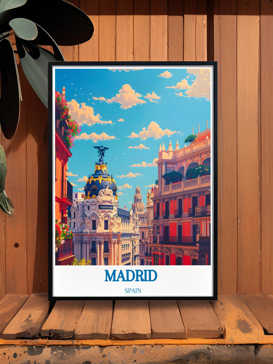 Madrid vintage travel poster, ideal for collectors and fans of retro style.