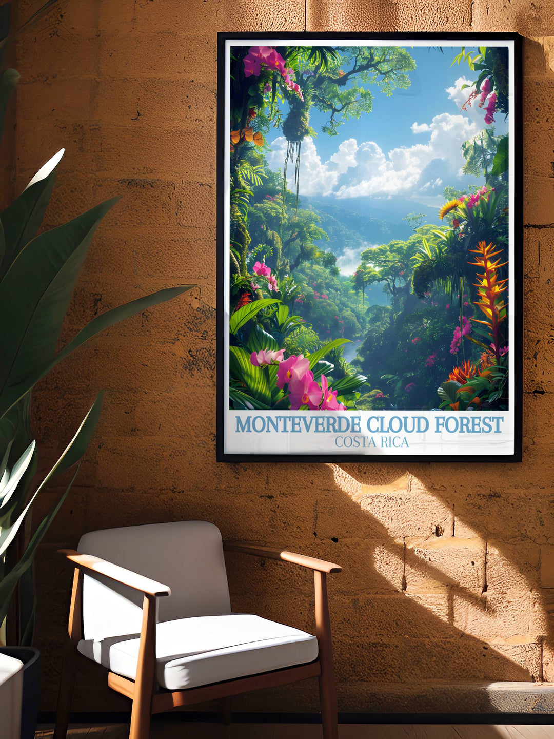 Detailed artwork of Monteverdes flora and fauna, showcasing the diversity of species in this Central American gem.