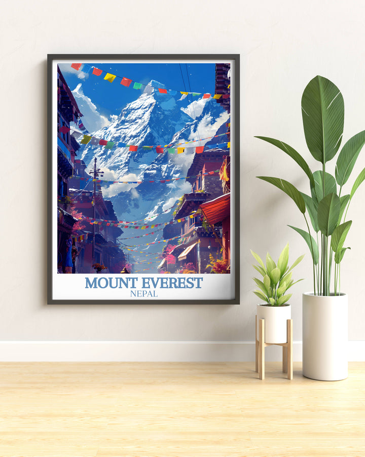 Kala Patthar canvas art capturing a clear morning view with Everest in the background, ideal for inspiring adventure.