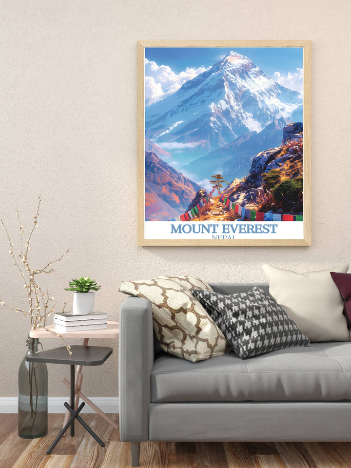 High quality print showing the iconic Hillary Step on Everest, a must have for mountaineering aficionados.