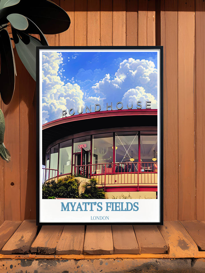 Decorative framed print of Myatts Field, illustrating its importance as a beloved local park in London.