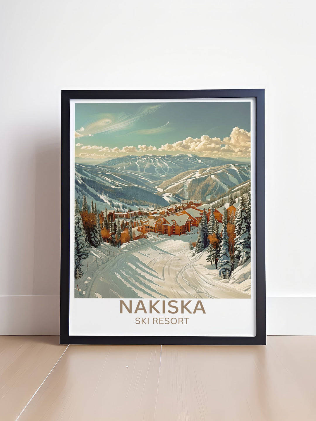 Serene Mount Allan landscape framed art, showcasing its breathtaking peaks in winter attire.