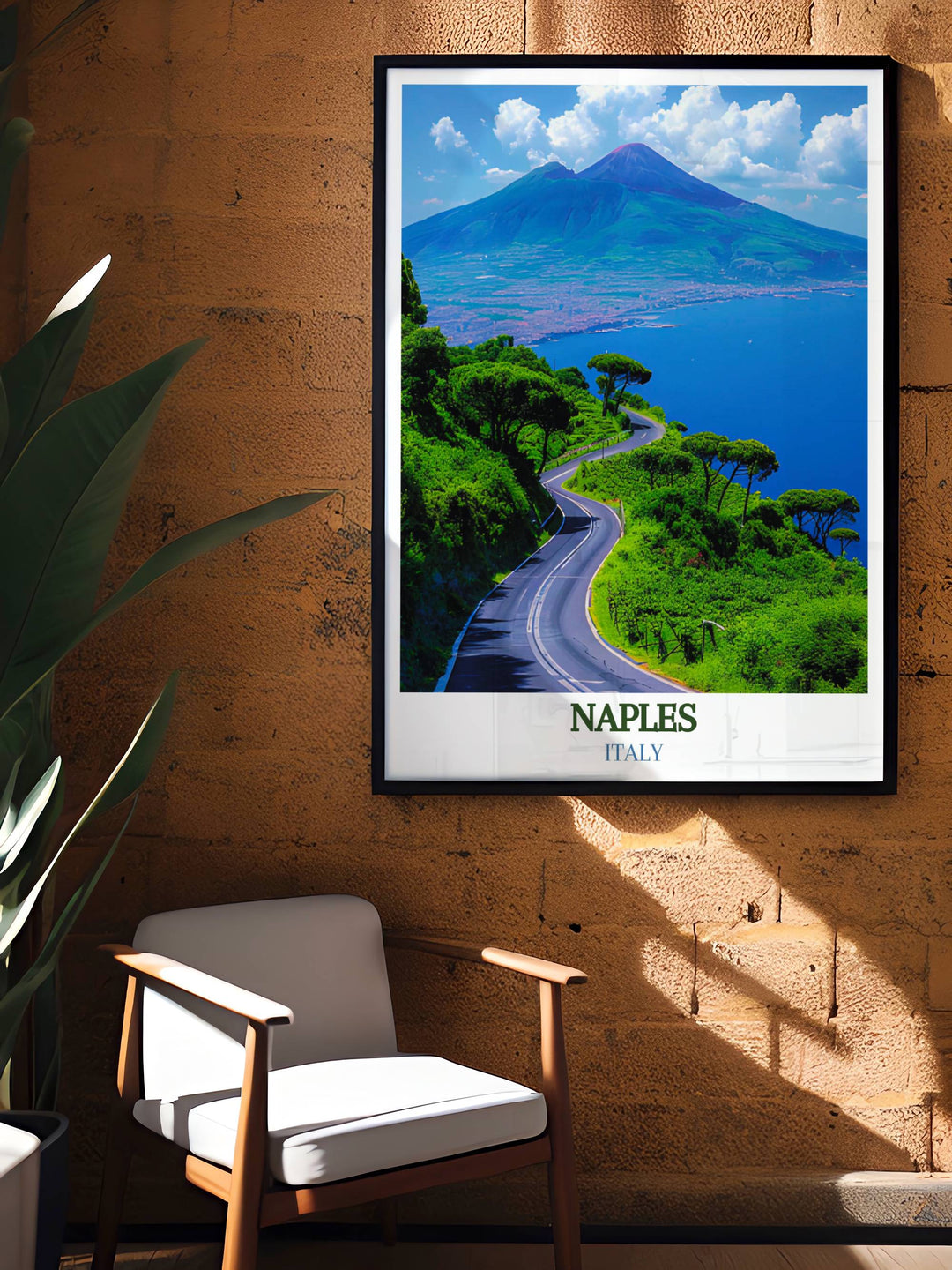 Mount Vesuvius framed art from Naples Florida featuring vibrant, fade resistant inks for long lasting quality.