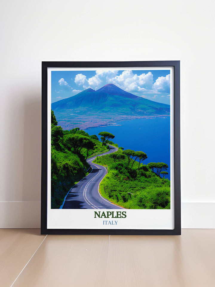 Artistic street map of Naples Florida with colorful overlays showing roads and natural scenery great for gifts.
