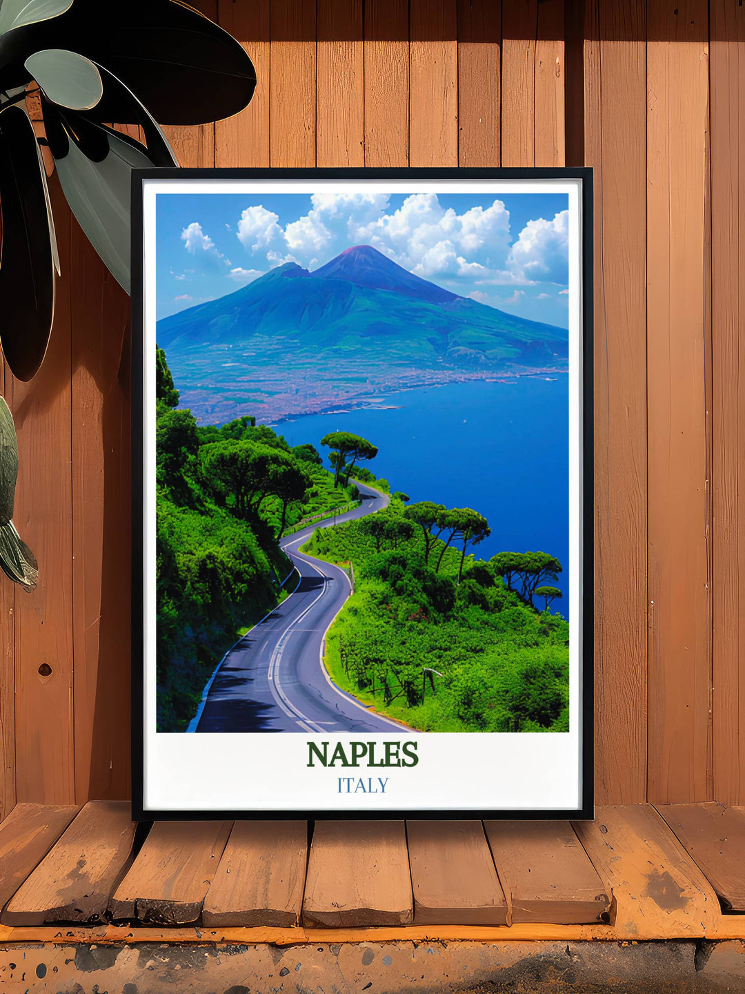 Colorful art print of Naples Florida displaying vibrant street scenes and cultural landmarks.